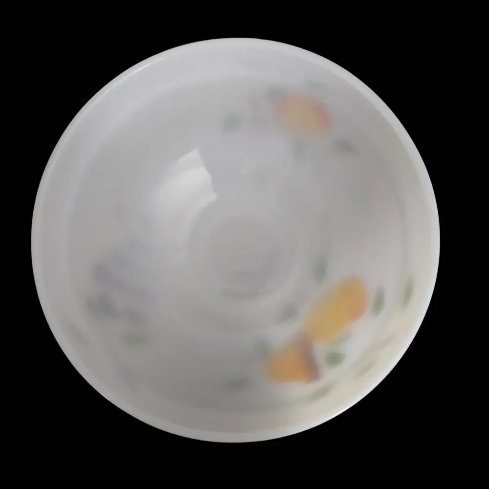 Fire-King Gay Fad Hand Painted Milk Glass Mixing Bowl Fruit Grapes 8.75 Inch